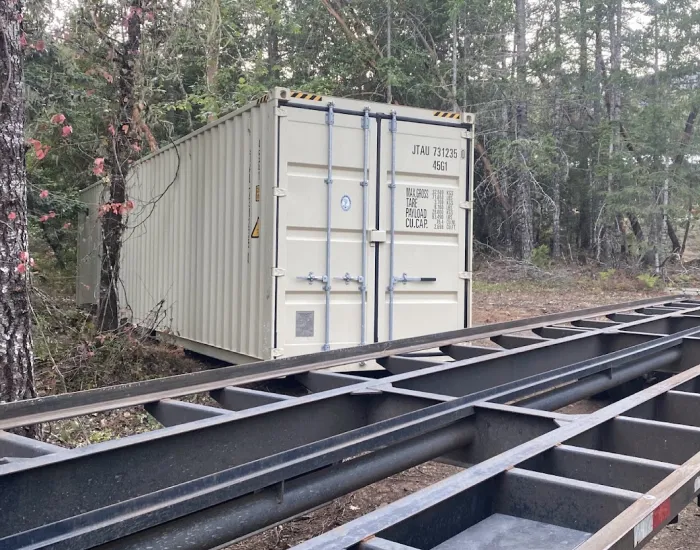 beige custom painted container