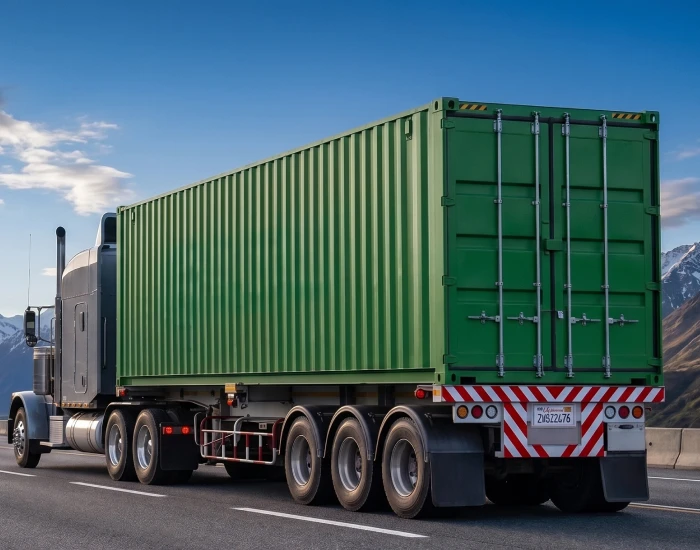 green shipping container
