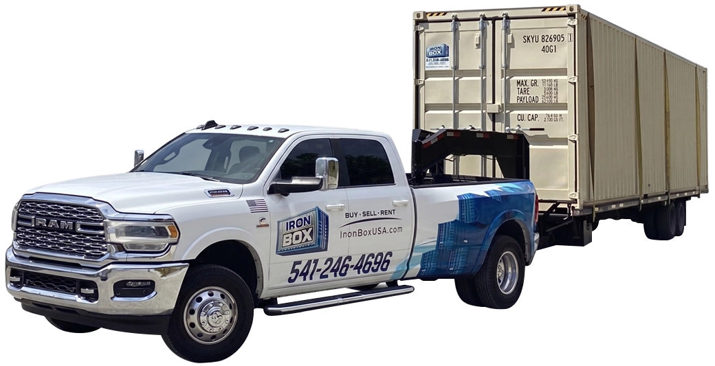 ironbox shipping container delivery truck