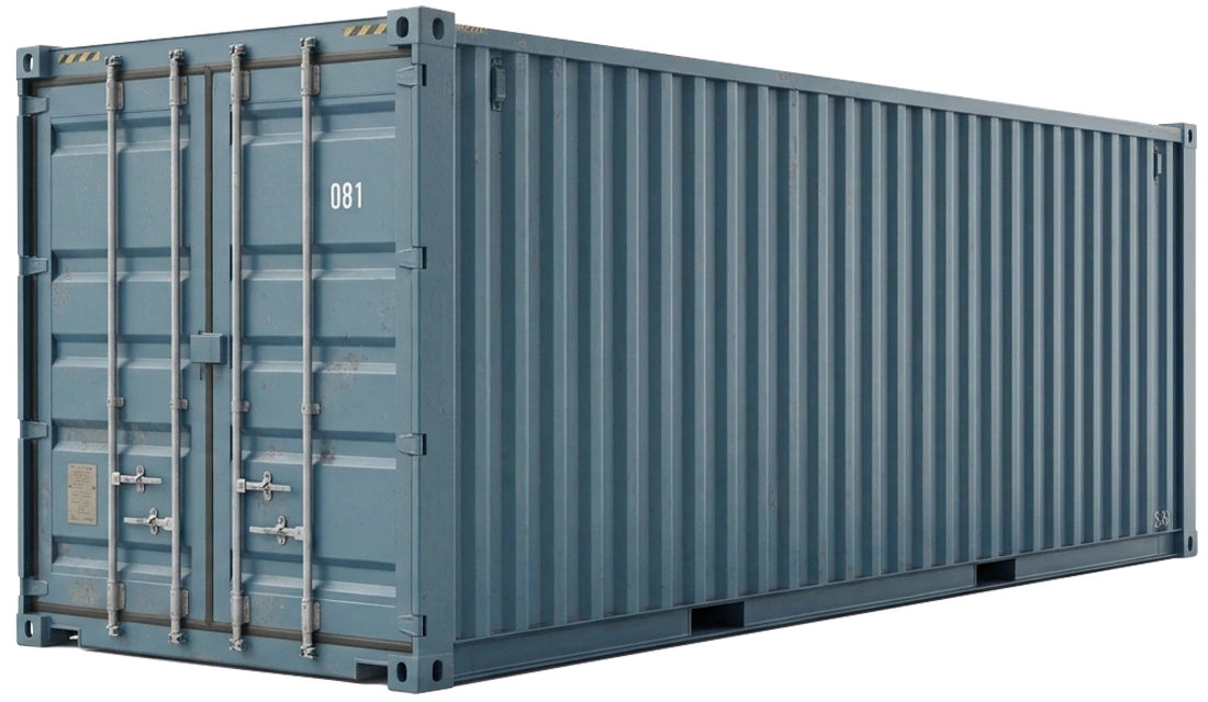 20ft used shipping container exterior blue